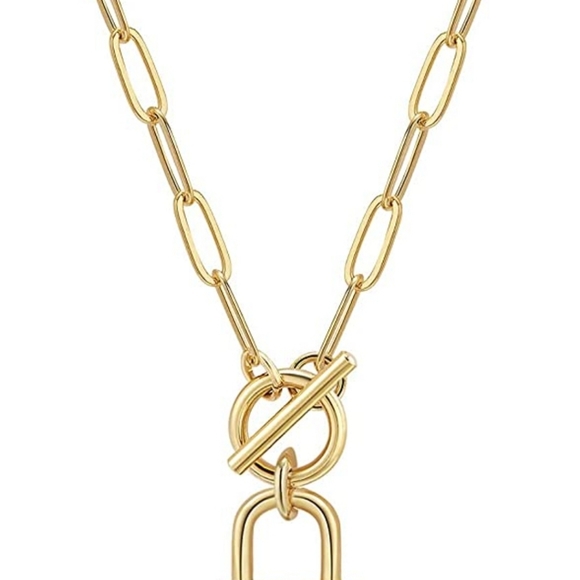 💞GIFTHALL DAINTY FAUX LOCK NECKLACES FOR WOMEN | GOLD PLATED CHOKER - Picture 3 of 5